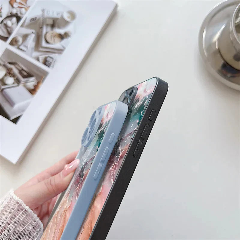 Pink Butterfly Marble Case for iPhone