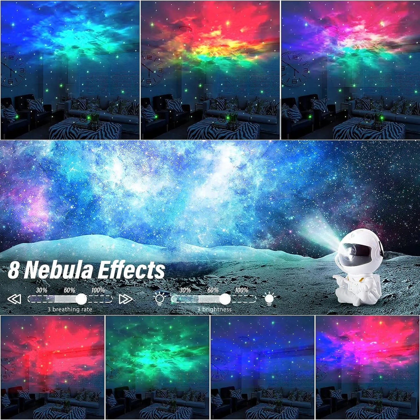 Star Projector Galaxy Night Light Astronaut Space LED Lamp