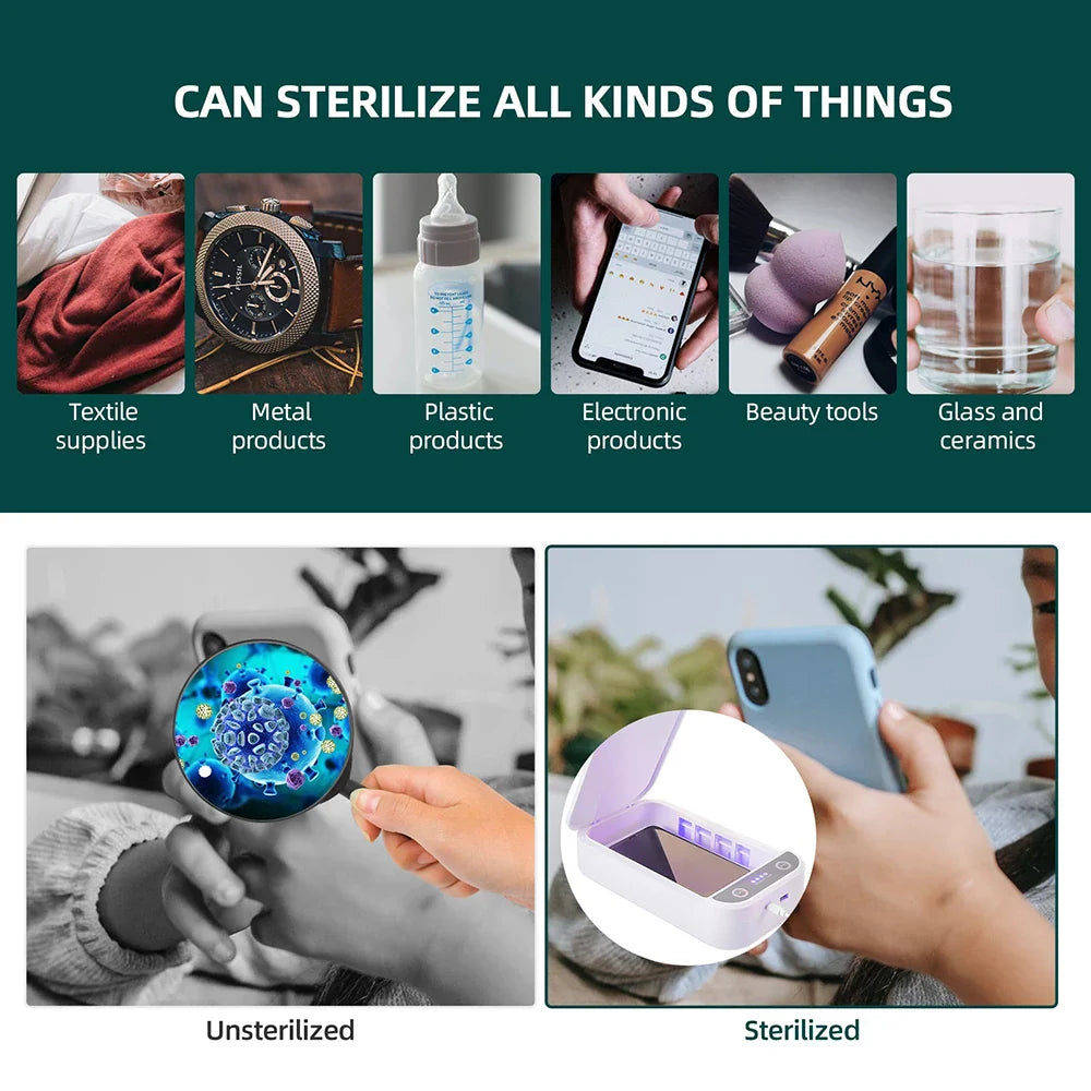 Electric UV Sterilizer and Wireless Phone Charger with Aromatherapy