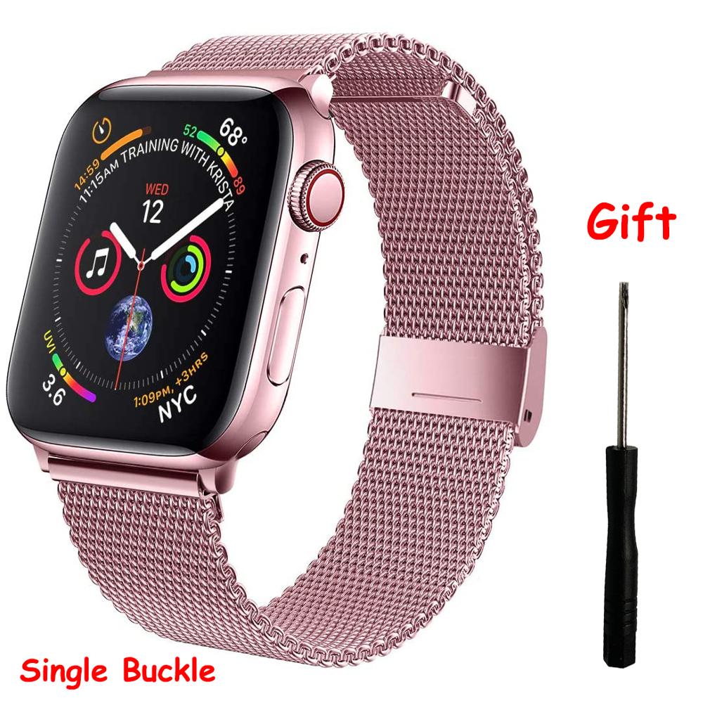 Atphoneshop.com Stainless Steel Band Rose Pink for Apple Watch 