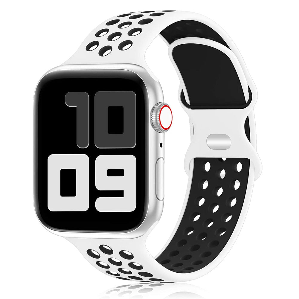Atphoneshop.com Sport Band White Black for Apple Watch 