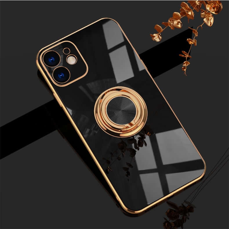 Black Plated Ring Case for iPhone